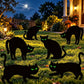6 Pack Halloween Black Cat Yard Decorations, Waterproof Lawn Signs with Stakes and Glow in Dark Eyes for Outdoor Halloween Decor