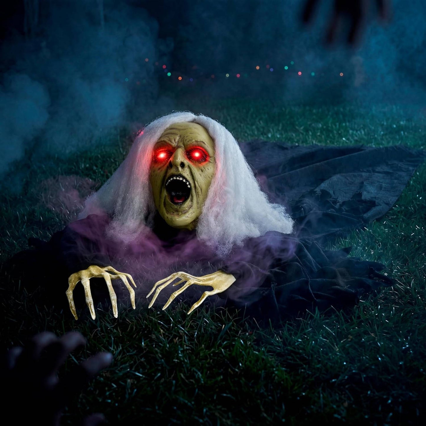 Halloween Zombie Groundbreaker, Light Up Eyes and Creepy Sound with IR Sensor for Outdoor Lawn, Graveyard and Haunted House Decor