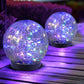 Solar Cracked Glass Globe Lights for Yard, Patio, Walkway, Driveway, Pathway, Outdoor Decorative Orbs, 2 Pack