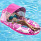 Pool Lounge Float with Canopy with Cup Holder, Backrest, Footrest for Adults, Heavy Duty, Inflatable