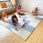 Baby Play Mat, Soft Interlocking Foam Floor Tiles, 74x74 Playpen Mat for Crawling and Development
