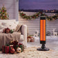 Outdoor Infrared Patio Heater, 500W/1000W Portable Electric Floor Heater with Carbon Fiber Tube, Waterproof Overheat Protection