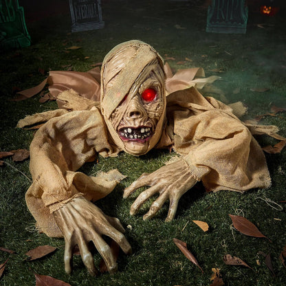 Halloween Zombie Groundbreaker, Light Up Eyes and Creepy Sound with IR Sensor for Outdoor Lawn, Graveyard and Haunted House Decor