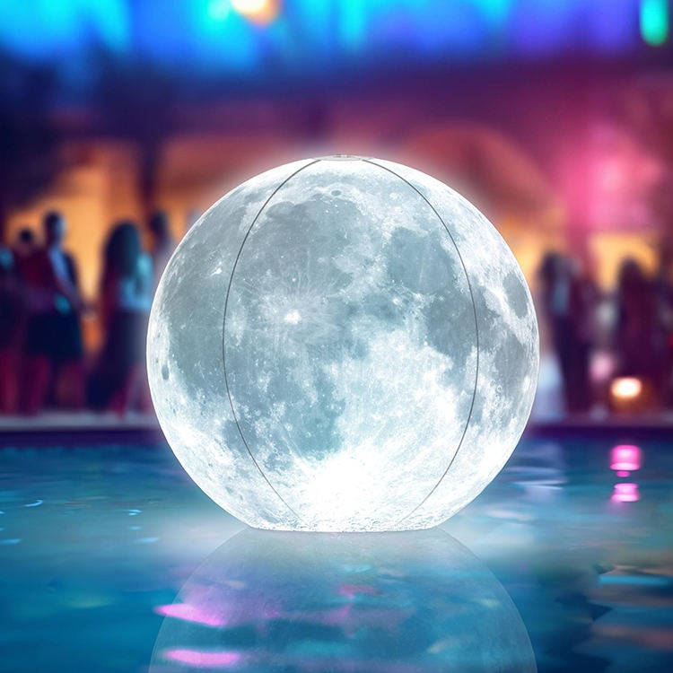 Full Moon Floating Pool Lights, Solar Powered, 14" Inflatable Light Up Pool Balls for Swimming Pool, Solar Pool Lights That Float