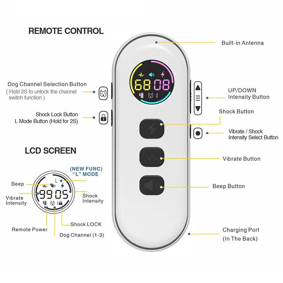 Shock Collar for Small Dogs, Dog Training Collar with Remote, Waterproof Rechargeable Collar