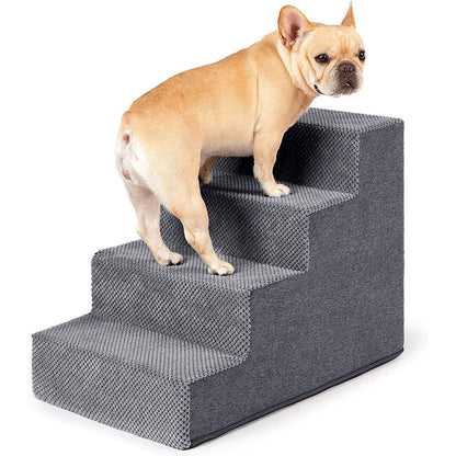 Dog Stairs for Bed 18 Inch Height, 4 Step Non Slip Pet Steps for Small Dogs and Cats