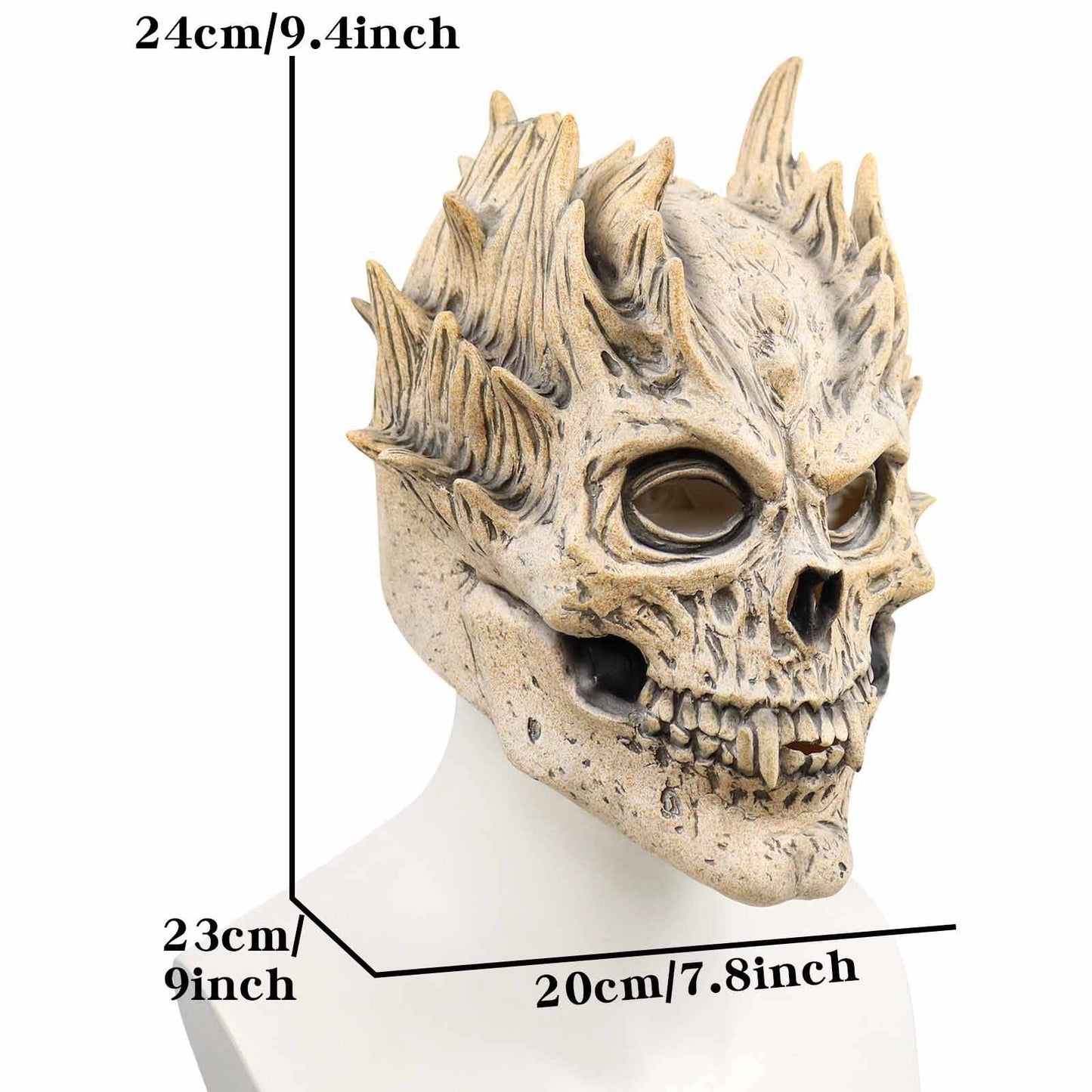 Skull Mask, Full Head Skeleton Mask with Deluxe Latex Helmet Design for Men and Women Halloween Cosplay