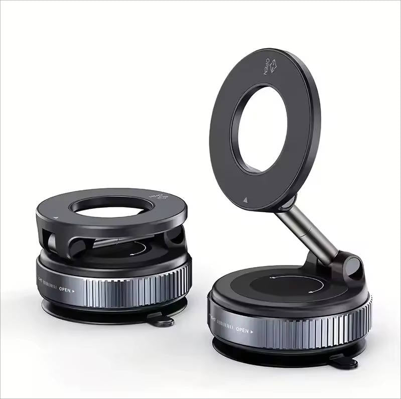 Magnetic Phone Holder with 360° Rotation and Suction Mount for Vehicles All Vera Mart