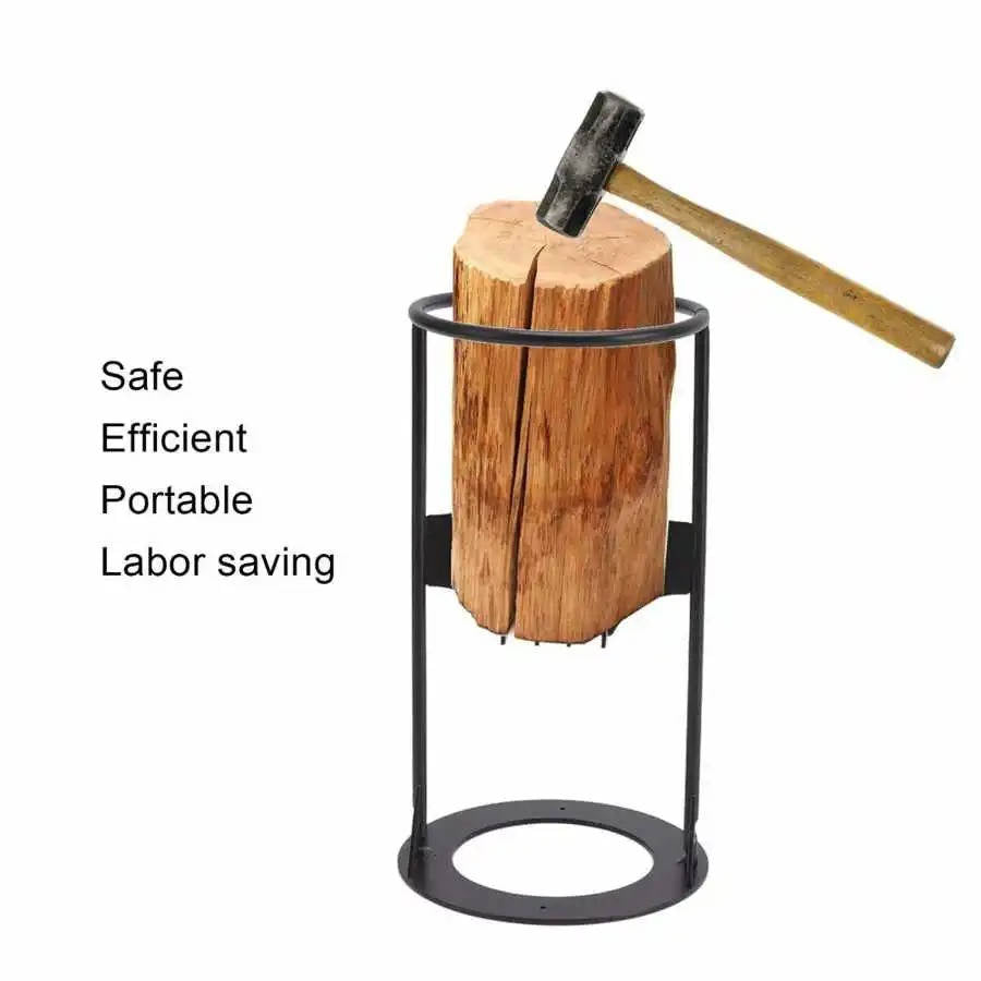 Firewood Splitter with Reinforced Wide Base and Rounded Top Handle, Cast Iron Construction