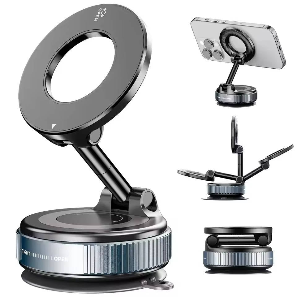 Magnetic Phone Holder with 360° Rotation and Suction Mount for Vehicles All Vera Mart