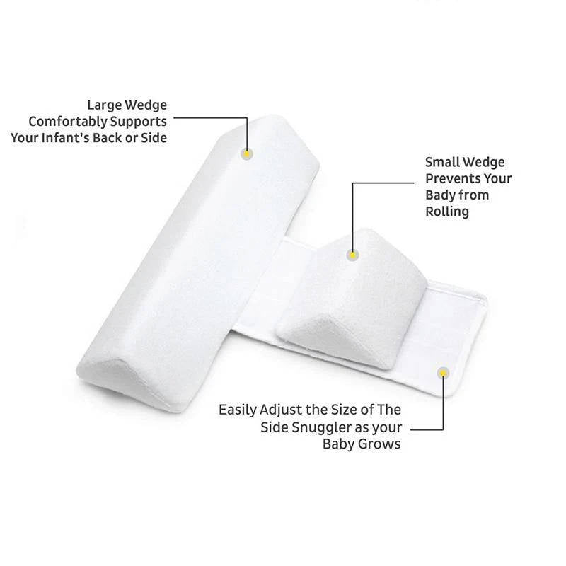 Adjustable Side Sleeping Wedge for Newborns with Dual Cushion Support and Machine Washable Cover