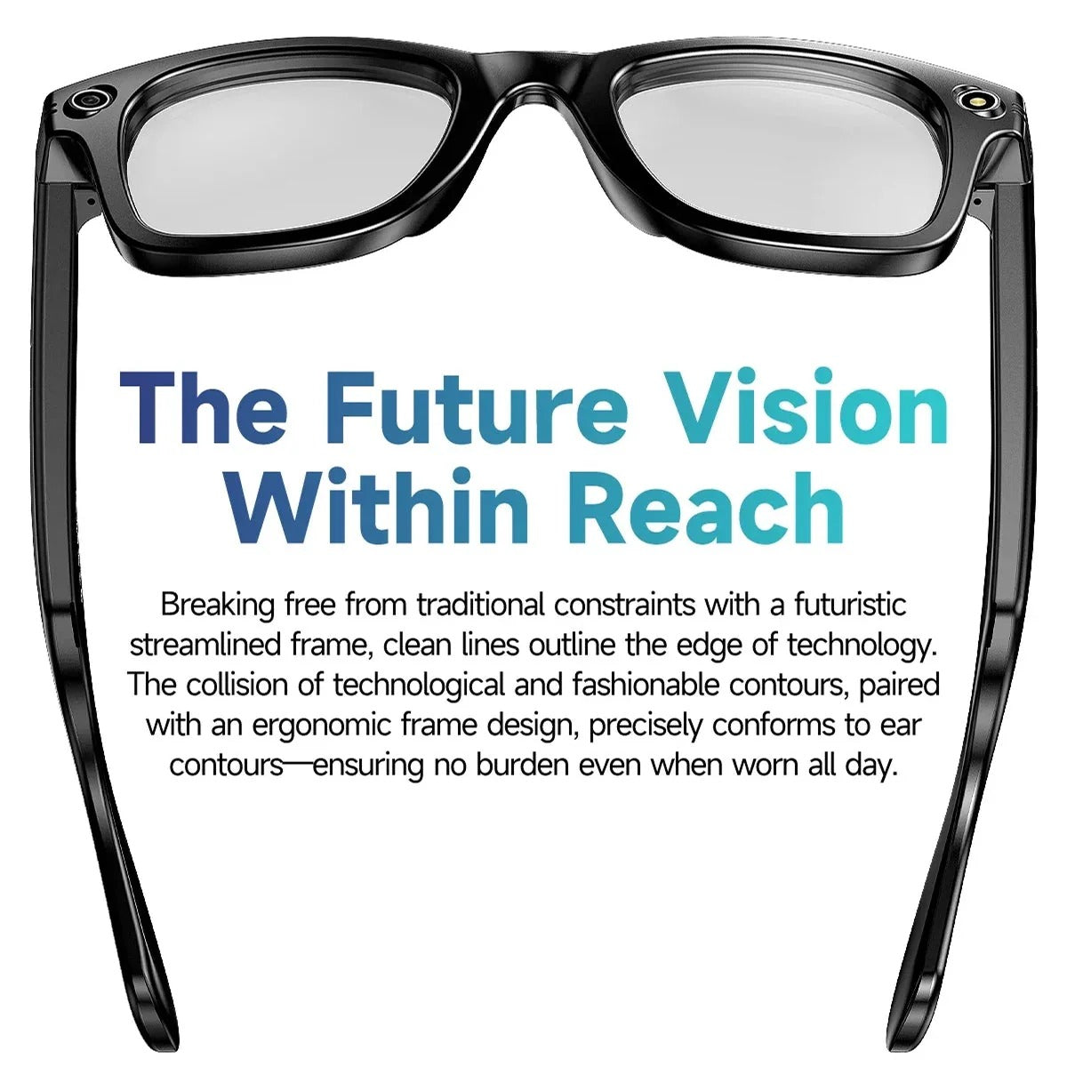 Smart Glasses with Camera, Real Time Translator, Wearable Video Recording Glasses