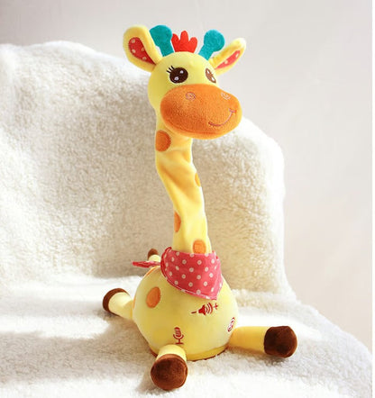Interactive Plush Giraffe with Music and Voice-Mimic, 12in Rechargeable