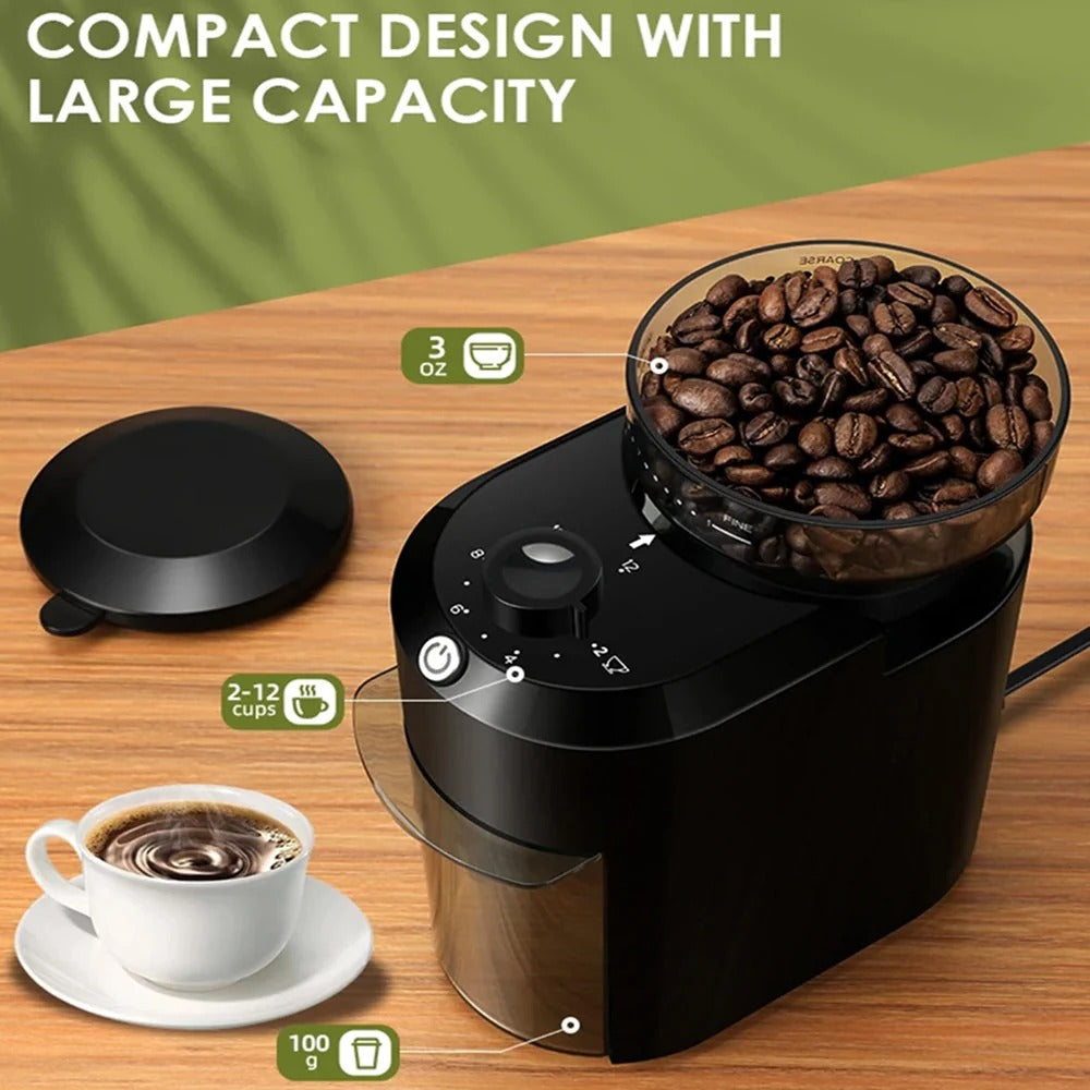 Coffee Bean Grinder, 28 Precision Settings, Adjustable Burr Grinder for Fresh Ground Coffee