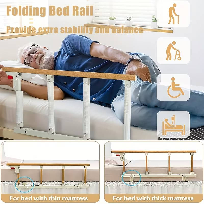 Large Anti Fall Elderly Bed Guard Rail, Adjustable Safety Bed Assist Rail for Seniors
