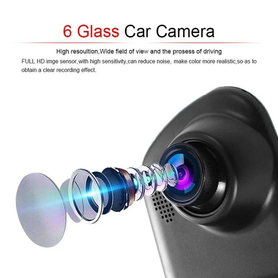 Mirror Dash Cam 1080P HD DVR, Dual Camera Car Front and Rear Video Recorder