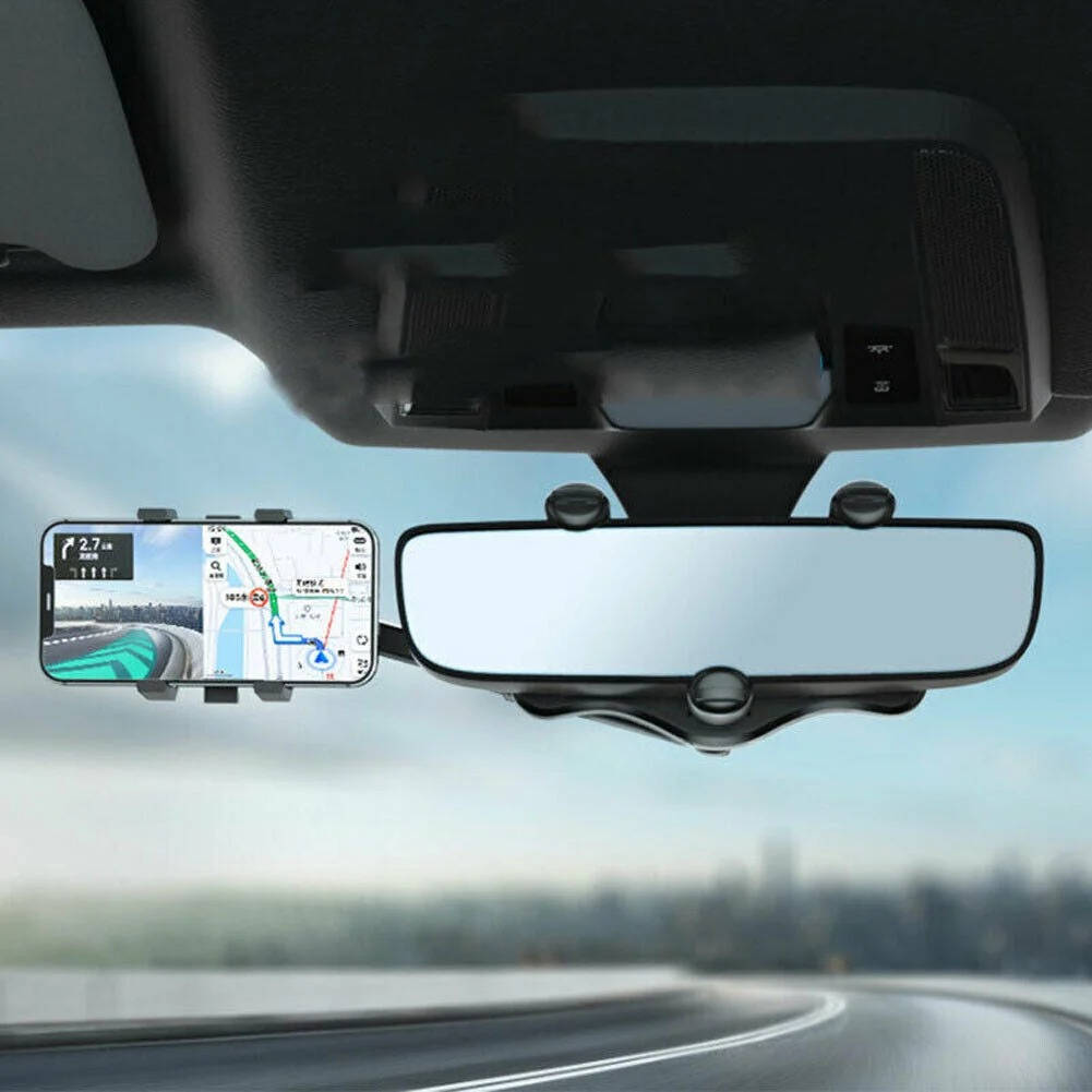 Universal Car Phone Holder Hands Free, Rearview Mirror Adjustable Smartphone Mount