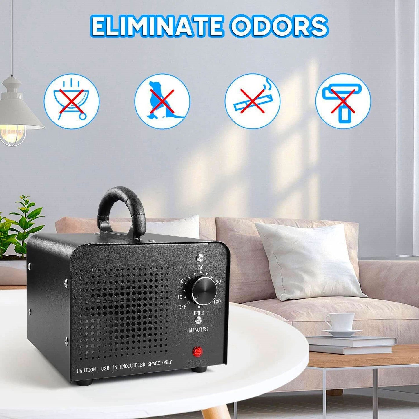 Ozone Generator, Odor Eliminator 70000mg, High Capacity Ozone Machine, Odor Removal Up to 6000 Sq.Ft, Ionizer Ozonator for Smoke, Car, Basement and Pet Room