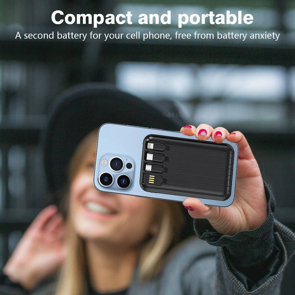 22.5W Fast Charging Power Bank, Portable Wireless Charger, Mini Rechargeable Battery Pack for Smartphones