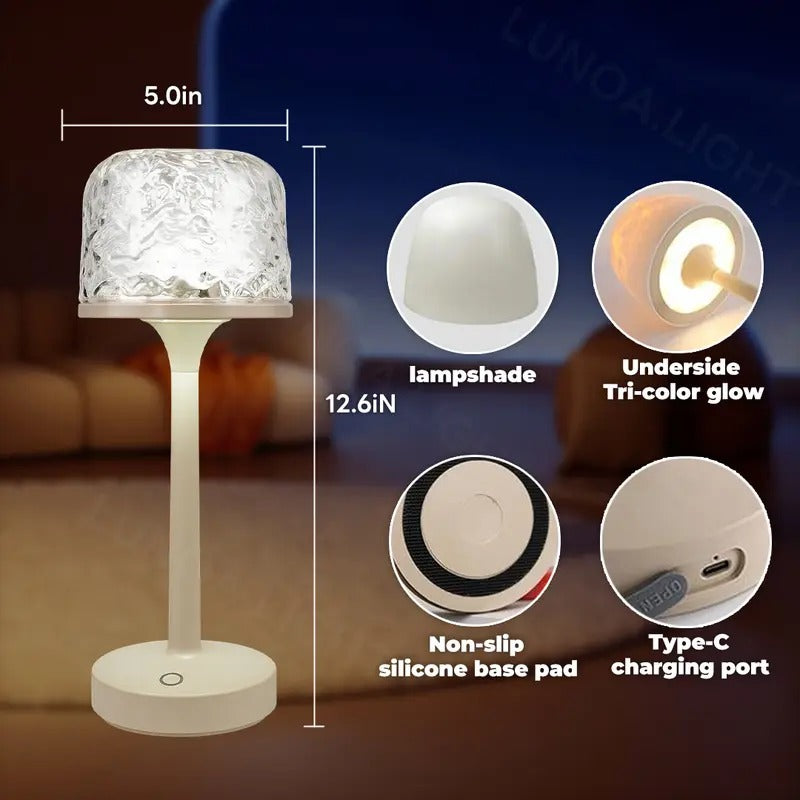 Aurora Ocean Wave Desk Lamp, 16 Color Water Ripple Ambient Light with Remote for Bedroom, Living Room & Study