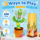 Dancing Cactus Toy, Interactive Talking & Singing Plush Toy, Repeats What You Say, LED Musical Toy for Toddlers
