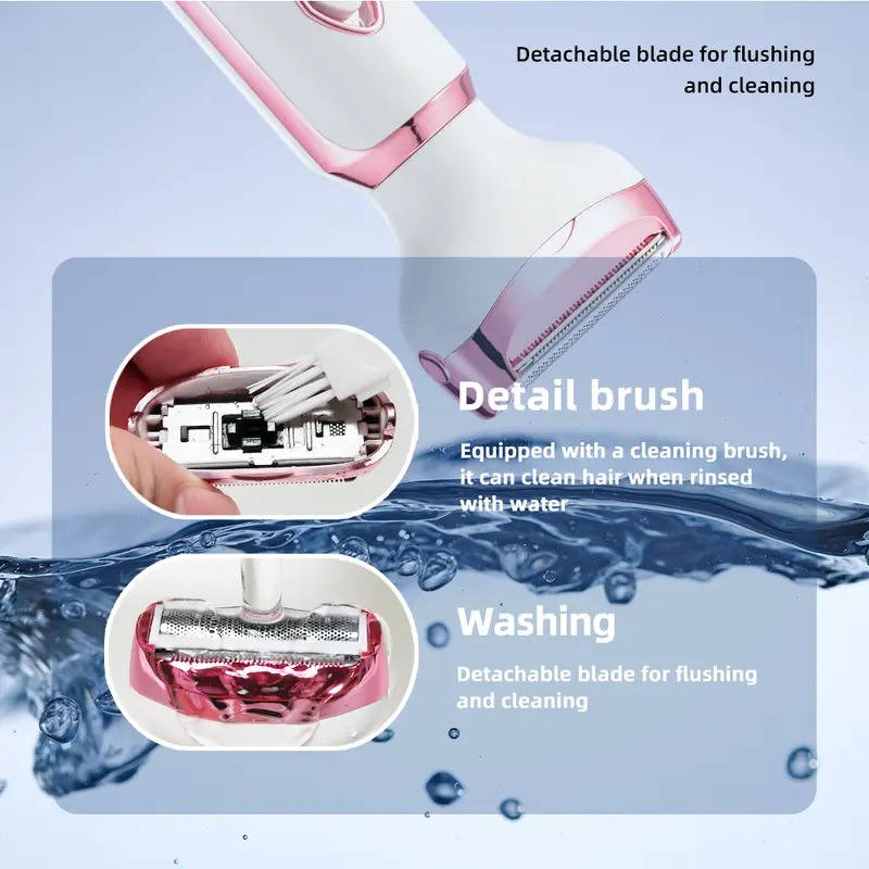 4 in 1 Electric Lady Shaver, Body Hair Trimmer for Face, Nose, Eyebrows & Underarms, Rechargeable Women’s Grooming Kit