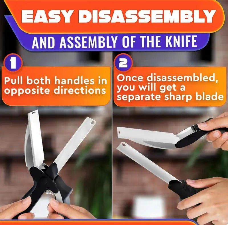9.6 in Kitchen Scissors, 2 in 1 Stainless Steel Food Prep Scissors with Cutting Board and Safety Lock for Meat Cheese Fruits