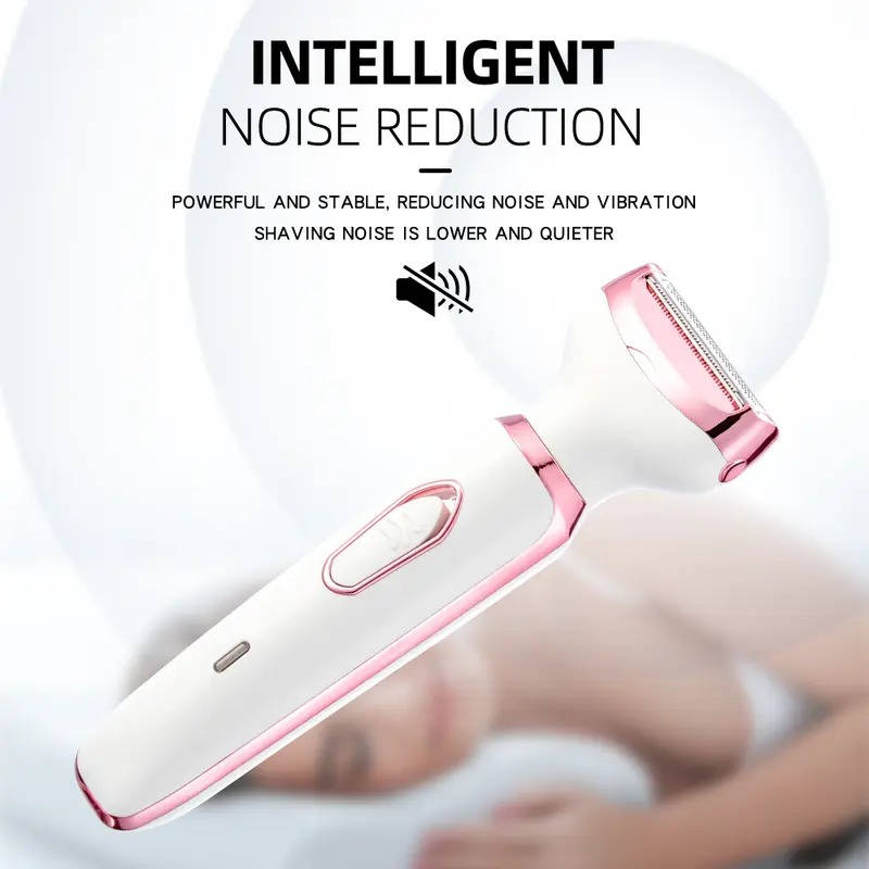 4 in 1 Electric Lady Shaver, Body Hair Trimmer for Face, Nose, Eyebrows & Underarms, Rechargeable Women’s Grooming Kit