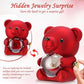 Eternal Forever cute rose bear with romantic heart necklace, best gift for girlfriend, wife, Mother's Day, Christmas, anniversary