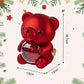 Eternal Forever cute rose bear with romantic heart necklace, best gift for girlfriend, wife, Mother's Day, Christmas, anniversary