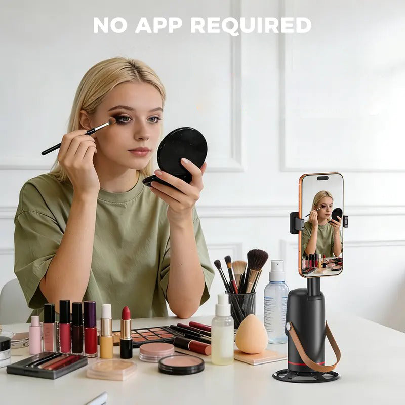 Auto Face Tracking Tripod, 360° Rotation, Gesture Control, Smart Phone Holder for Live Streaming, Vlogging & Video
