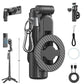 Magnetic Selfie Stick, 25in Extendable, 360° Rotatable, Bluetooth Remote, Portable Phone Tripod for iPhone & Smartphones