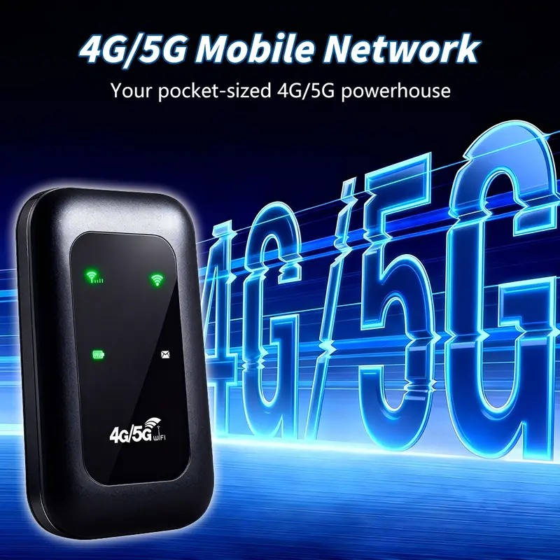 Pocket 4G WiFi Router, Mini Portable Mobile Hotspot, SIM Card Travel Internet, Multi Device Connection