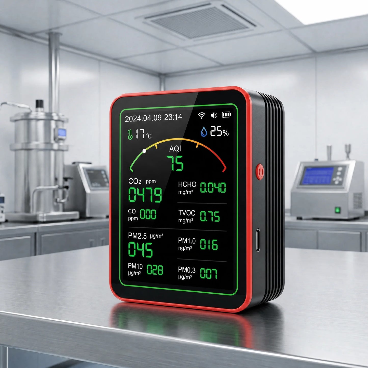 Indoor Air Quality Monitor, 15-in-1 WiFi PM2.5 CO2 Meter