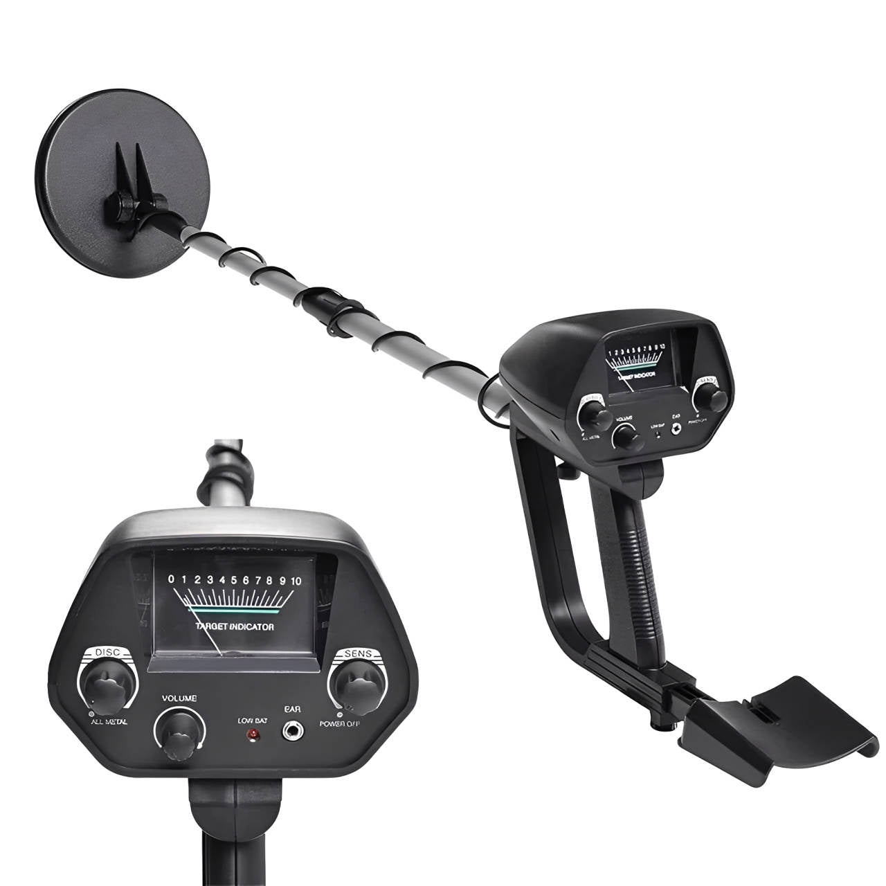 Metal Detector with Waterproof Coil and Dual Detection Modes, 11.81in Depth