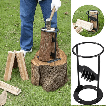 Firewood Splitter with Reinforced Wide Base and Rounded Top Handle, Cast Iron Construction