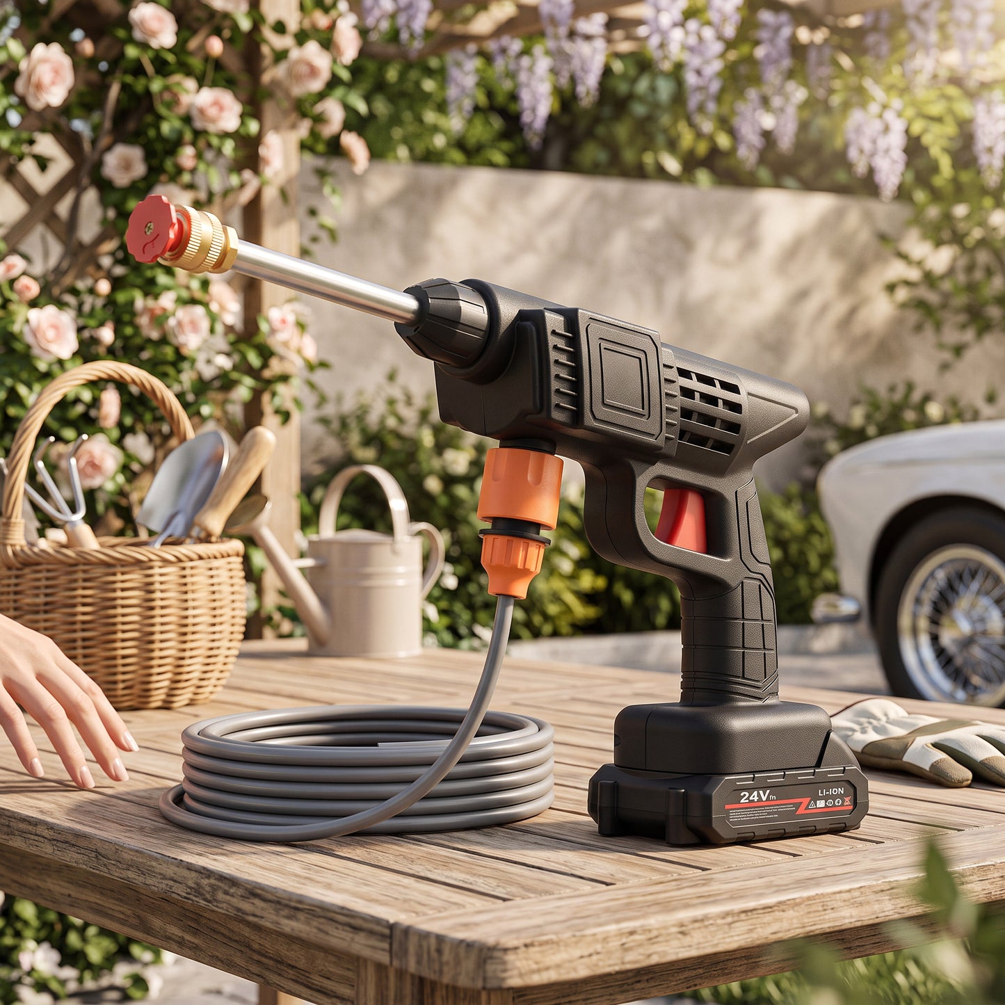 Cordless Pressure Washer 380 PSI with Foam Kettle and Dual Batteries