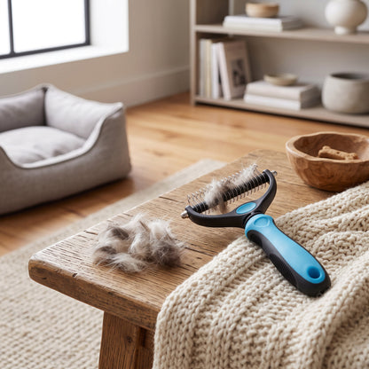 Undercoat Removal Brush with Rounded Steel Teeth for Medium to Long Fur