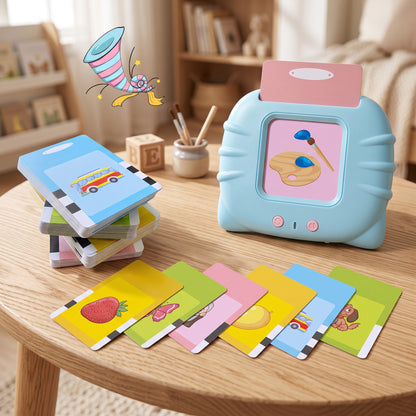 Audio Flash Card Speaker with 112 Double-Sided Cards and Sound Effects