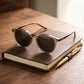 Round Tortoiseshell Sunglasses with Black Brown Pattern and Polycarbonate Frame