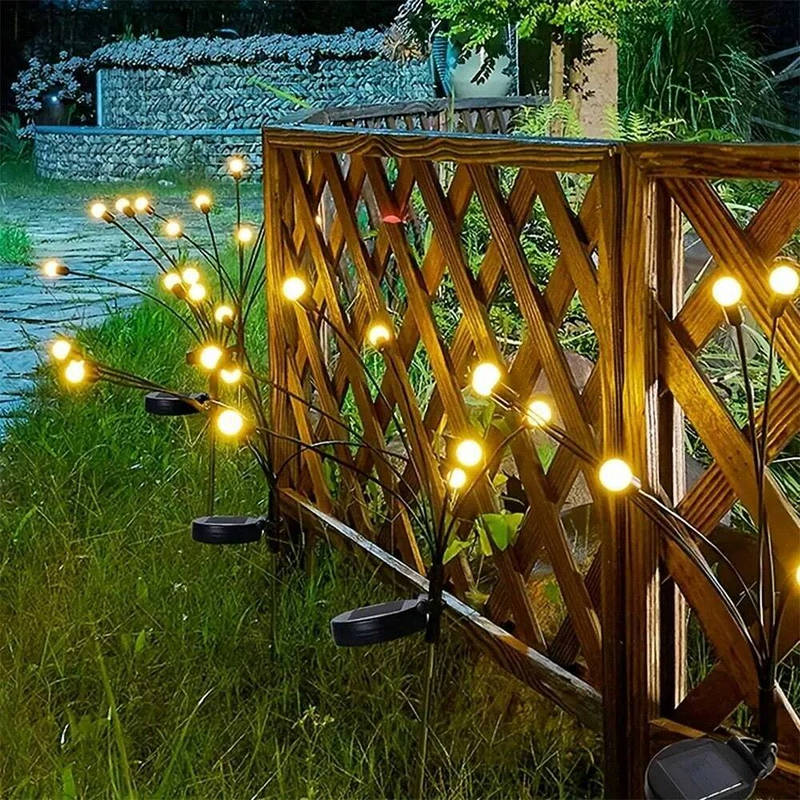 Solar Firefly Lights, Outdoor Waterproof Swaying Garden Lights, Starburst Swaying Solar Stakes for Pathway, Yard & Patio Landscape Decor
