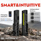 1500 Lumens LED Flashlight, USB C Rechargeable Multi Light with UV, Red Laser, Magnetic Tail, and Side Flood Light