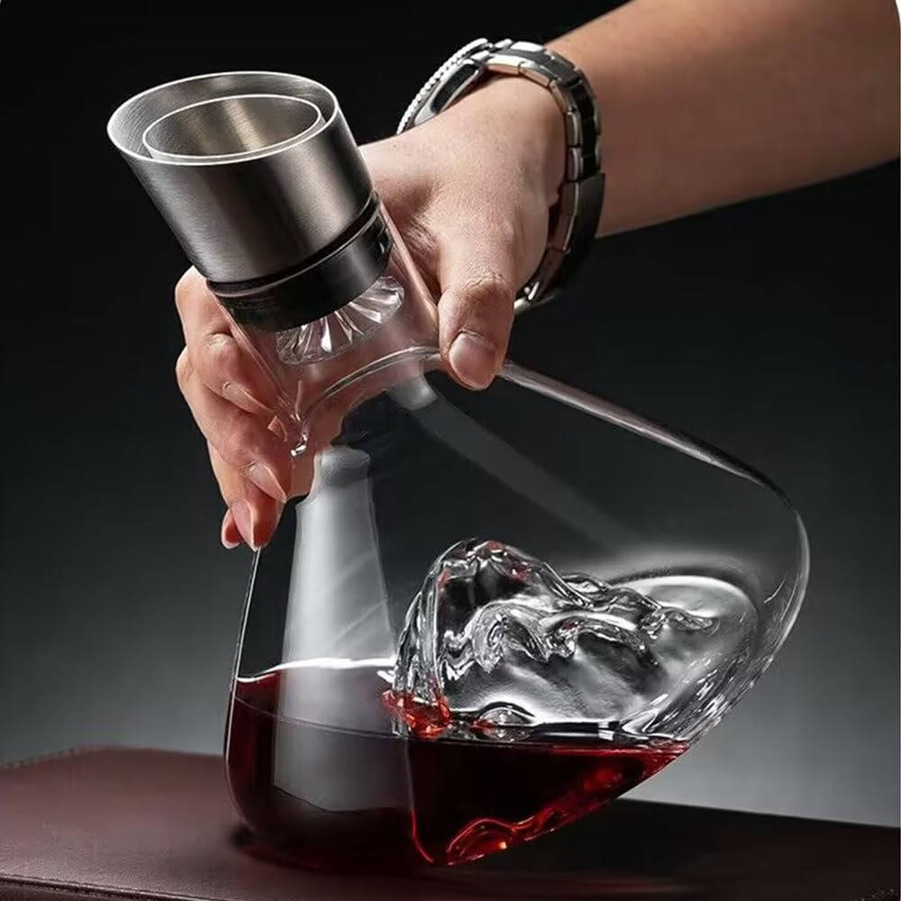Wine Decanter with 360-Degree Aerator and Double Layer Filter, 1.5 Quart Capacity