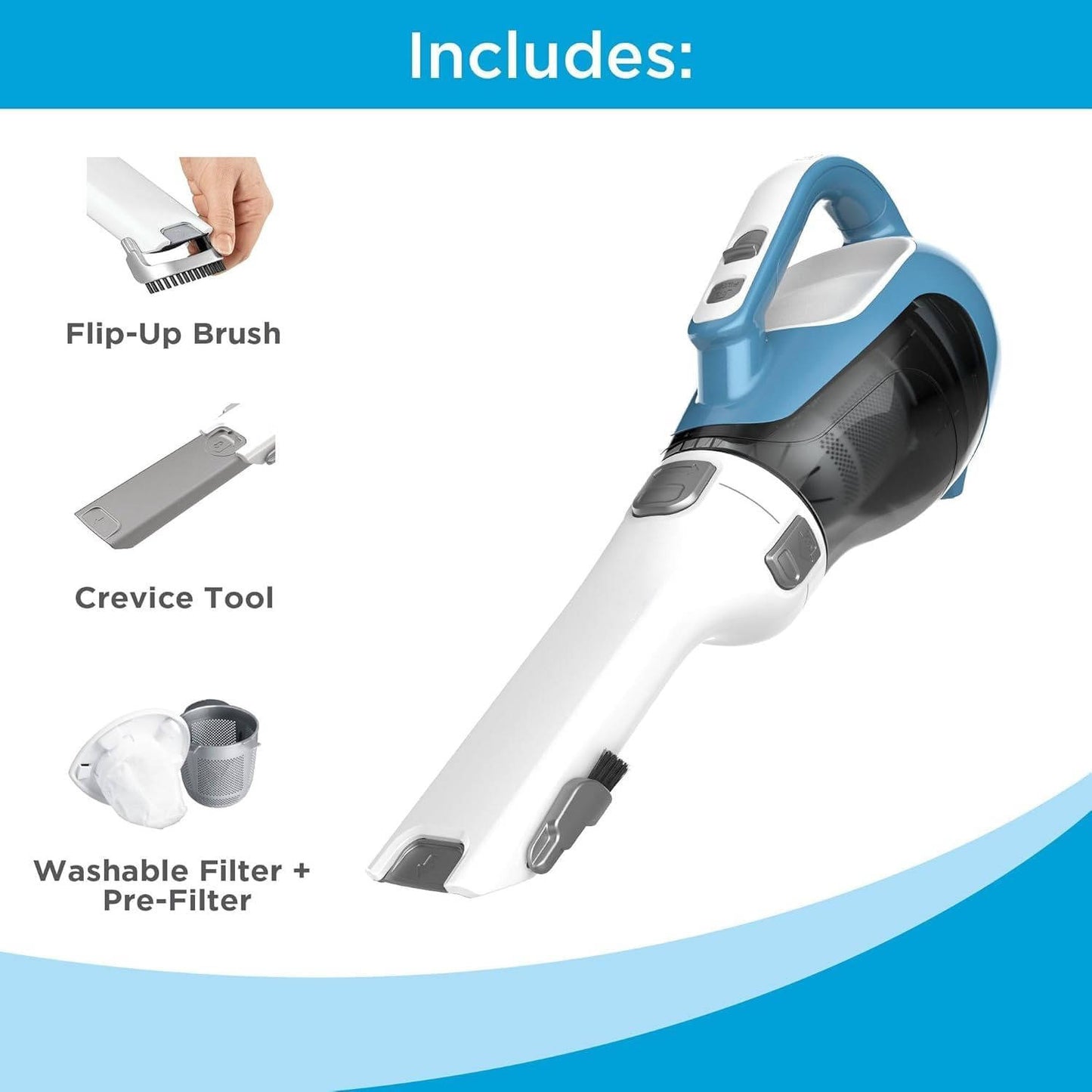 Cordless Handheld Vacuum Cleaner, Compact Home and Car Vacuum with Crevice Tool, Rotating Nozzle Charging Station Large Dust Bowl