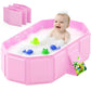 Collapsible Baby Bathtub with Inflatable Top Edge, Portable Non-Tilt Infant Bath Tub for Toddlers (12 Months to 6 Years), No-Assembly Travel Shower Tub