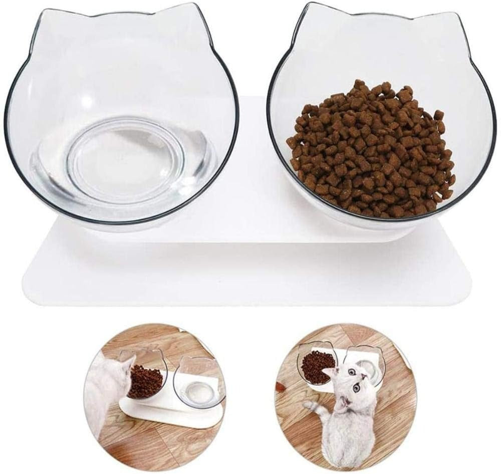 Anti Vomiting Cat Bowl Elevated, Orthopedic Pet Feeding Bowl for Cats Reduces Vomiting Healthy Eating