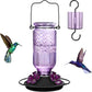 16 OZ Glass Hummingbird Feeders for Outdoors, with 4 Bee Guard Feeding Ports & Built in Ant Moat