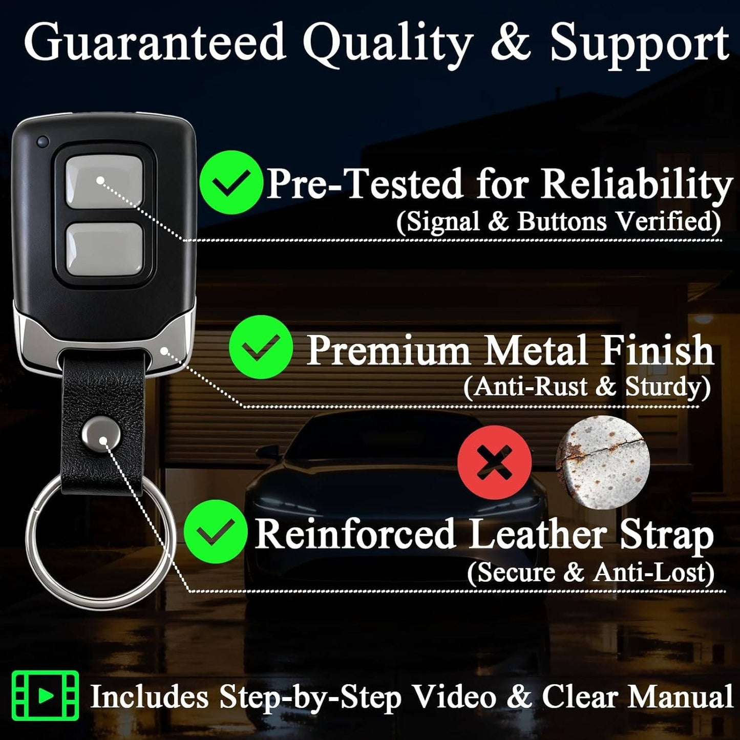 2 Pack Garage Door Opener Remote Replacement, Compatible with Genie Intellicode Overhead Door Openers G3T-R G3T-BX G3T-A