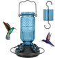 16 OZ Glass Hummingbird Feeders for Outdoors, with 4 Bee Guard Feeding Ports & Built in Ant Moat
