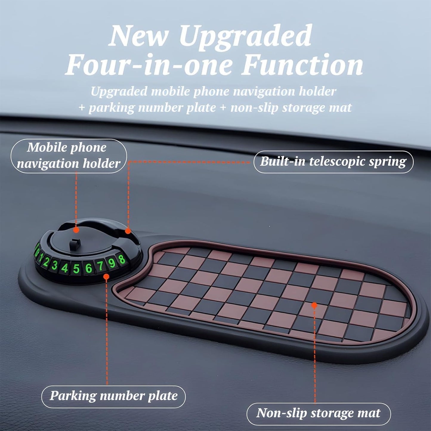 Car Phone Holder with Anti Slip Pad, Universal Dashboard Mount, Stable Smartphone Cradle for Hands Free Driving